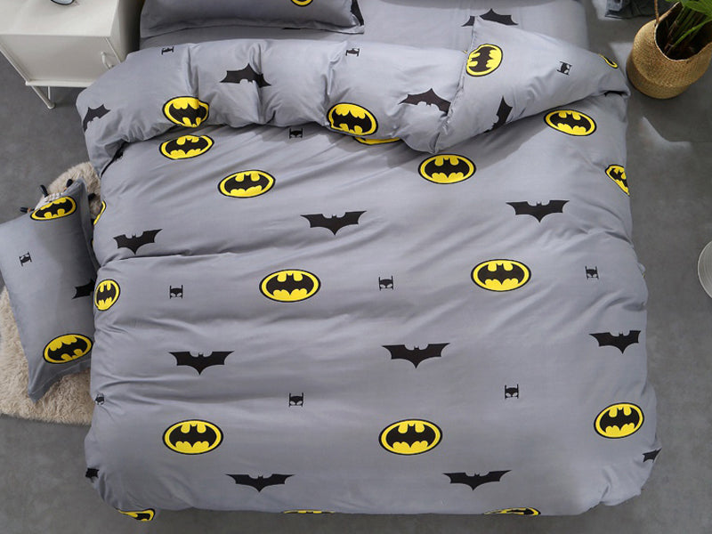 Batman - Parure de lit enfant double DC Comics - Housse de couette 220x240  cm 2 Taies 63x63 cm - 1001 Nuits Enchantées